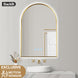 600x900mm Backlit Brushed Yellow Gold Frame Arched LED Wall Mirror Motion Sensor Switch - NZHomeware