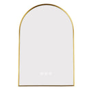 600x900mm Backlit Brushed Yellow Gold Frame Arched LED Wall Mirror Motion Sensor Switch - NZHomeware
