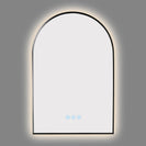 600x900mm Backlit Gunmetal Grey Frame Arched LED Wall Mirror Motion Sensor Switch - NZHomeware