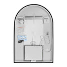 600x900mm Backlit Gunmetal Grey Frame Arched LED Wall Mirror Motion Sensor Switch - NZHomeware