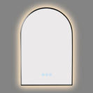 600x900mm Backlit Gunmetal Grey Frame Arched LED Wall Mirror Motion Sensor Switch - NZHomeware