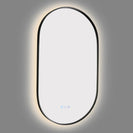600x900mm Backlit Gunmetal Grey Frame Oval Led Mirror Oblong Racetrack Motion Sensor Auto On - NZHomeware