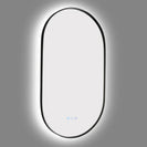 600x900mm Backlit Gunmetal Grey Frame Oval Led Mirror Oblong Racetrack Motion Sensor Auto On - NZHomeware