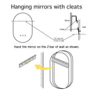 600x900mm Backlit Gunmetal Grey Frame Oval Led Mirror Oblong Racetrack Motion Sensor Auto On - NZHomeware
