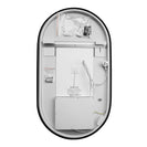 600x900mm Backlit Gunmetal Grey Frame Oval Led Mirror Oblong Racetrack Motion Sensor Auto On - NZHomeware