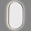 600x900mm Backlit Gunmetal Grey Frame Oval Led Mirror Oblong Racetrack Motion Sensor Auto On - NZHomeware