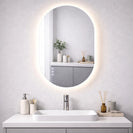 600x900mm Backlit Led Mirror Oblong Racetrack Motion Sensor Demister Touch Sensor Switch - NZHomeware