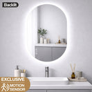 600x900mm Backlit Led Mirror Oblong Racetrack Motion Sensor Demister Touch Sensor Switch - NZHomeware