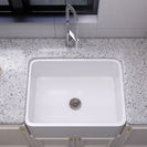 610*460*255mm Ceramic Butler Sink Single Bowl Farmhouse Kitchen Laundry Sink Apron Front - NZHomeware
