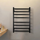 620x912x120mm Square Matt Black Electric Heated Towel Rack 8 Bars - NZHomeware