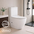 645x370x815mm Rimless Whirlpool FlushToilet Suite Back To Wall Two Piece Toilets Suite - NZHomeware