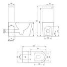 645x370x815mm Rimless Whirlpool FlushToilet Suite Back To Wall Two Piece Toilets Suite - NZHomeware