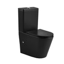 670x360x850mm Bathroom Whirlpool Ultra Quiet Comfort Height Ceramic Rimless Toilet Suite Matt Black - NZHomeware