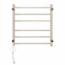674Hx620W Brushed Nickel Electric Heated Towel Rack 6 Bars - NZHomeware