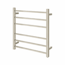 674Hx620W Brushed Nickel Electric Heated Towel Rack 6 Bars - NZHomeware
