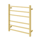 674Hx620Wx120D Brushed Yellow Gold Electric Heated Towel Rack 6 Bars - NZHomeware