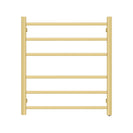 674Hx620Wx120D Brushed Yellow Gold Electric Heated Towel Rack 6 Bars - NZHomeware