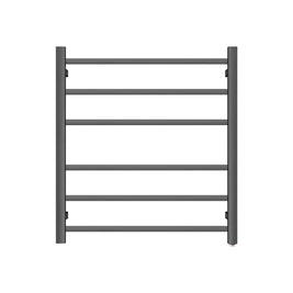 674Hx620Wx120D Gunmetal Grey Electric Heated Towel Rack 6 Bars - NZHomeware