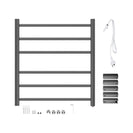 674Hx620Wx120D Gunmetal Grey Electric Heated Towel Rack 6 Bars - NZHomeware