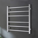674Hx620Wx120D Square Chrome Electric Heated Towel Rack 6 Bars - NZHomeware