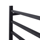 674x620x120mm Square Matt Black Electric Heated Towel Rack 6 Bars - NZHomeware