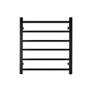 674x620x120mm Square Matt Black Electric Heated Towel Rack 6 Bars - NZHomeware