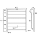 674x620x120mm Square Matt Black Electric Heated Towel Rack 6 Bars - NZHomeware