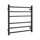 674x620x120mm Square Matt Black Electric Heated Towel Rack 6 Bars - NZHomeware