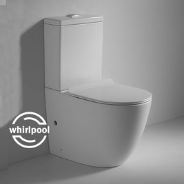 690x370x830mm Ceramic White Box Rimless & Tornado Back To Wall Toilets Suite Two Piece Toilets - NZHomeware