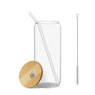 6PCs 500ml Mason Jar Clear Glass Tumbler Iced Drinking Tea Coffee Beer Cups Lids Straws Brushes Gift - NZHomeware