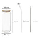6PCs 500ml Mason Jar Clear Glass Tumbler Iced Drinking Tea Coffee Beer Cups Lids Straws Brushes Gift - NZHomeware
