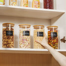 6PCs Airtight Glass Preserving Jars Lids Food Tea Coffee Bean Storage Containers - NZHomeware