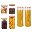 6PCs Airtight Glass Preserving Jars Lids Food Tea Coffee Bean Storage Containers - NZHomeware