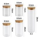 6PCs Airtight Glass Preserving Jars Lids Food Tea Coffee Bean Storage Containers - NZHomeware