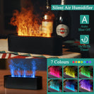 7 - Color Light Flame Aroma Diffuser | 150ml Ultrasonic Essential Oil Diffuser with Timer Black NZ - NZHomeware
