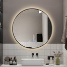 700mm Backlit Gunmetal Grey Frame Round LED Mirror with Motion Sensor Auto On - NZHomeware