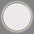 700mm Backlit Gunmetal Grey Frame Round LED Mirror with Motion Sensor Auto On - NZHomeware