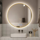700mm Backlit Yellow Gold Round LED Mirror | Motion Sensor & Antifog Bathroom Mirror NZ - NZHomeware