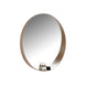 700mm Round Bathroom Vanity Decor MDF Frame Wall Mirror 2 Bracket Storage Shelf Half Moon Border - NZHomeware
