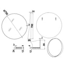 700mm Round Bathroom Vanity Decor MDF Frame Wall Mirror 2 Bracket Storage Shelf Half Moon Border - NZHomeware