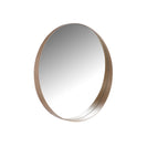 700mm Round Bathroom Vanity Decor MDF Frame Wall Mirror 2 Bracket Storage Shelf Half Moon Border - NZHomeware