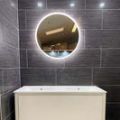 700mm Round LED Wall Mirror with Motion Sensor Auto On Dimister Touch Switch 3 Colours Lighting on 20mm Rim - NZHomeware