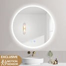 700mm Round LED Wall Mirror with Motion Sensor Auto On Dimister Touch Switch 3 Colours Lighting on 20mm Rim - NZHomeware