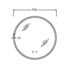 700mm Round LED Wall Mirror with Motion Sensor Auto On Dimister Touch Switch 3 Colours Lighting on 20mm Rim - NZHomeware
