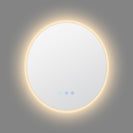 700mm Round LED Wall Mirror with Motion Sensor Dimister Touch Switch 3 Colours Lighting on 20mm Rim - NZHomeware