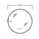 700mm Round LED Wall Mirror with Motion Sensor Dimister Touch Switch 3 Colours Lighting on 20mm Rim - NZHomeware