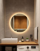 700mm Round LED Wall Mirror with Motion Sensor Dimister Touch Switch 3 Colours Lighting on 20mm Rim - NZHomeware