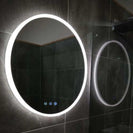 700mm Round LED Wall Mirror with Motion Sensor Dimister Touch Switch 3 Colours Lighting on 20mm Rim - NZHomeware