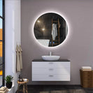 700x700mm Round LED Mirror with Motion Sensor Auto On Demister Backlit Touch Switch 3 Colours Lighting Frameless - NZHomeware