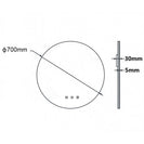 700x700mm Round LED Mirror with Motion Sensor Auto On Demister Backlit Touch Switch 3 Colours Lighting Frameless - NZHomeware